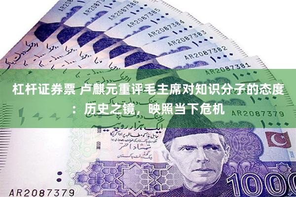 杠杆证券票 卢麒元重评毛主席对知识分子的态度：历史之镜，映照当下危机