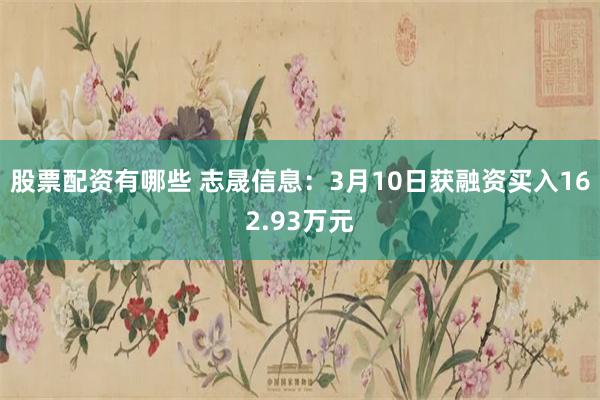 股票配资有哪些 志晟信息：3月10日获融资买入162.93万元