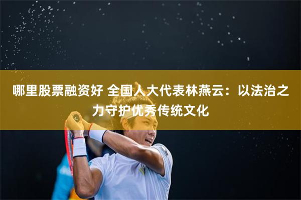 哪里股票融资好 全国人大代表林燕云：以法治之力守护优秀传统文化