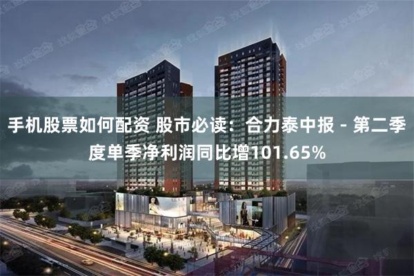 手机股票如何配资 股市必读：合力泰中报 - 第二季度单季净利润同比增101.65%