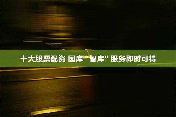 十大股票配资 国库“智库”服务即时可得