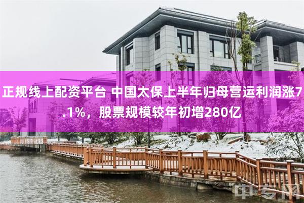 正规线上配资平台 中国太保上半年归母营运利润涨7.1%，股票规模较年初增280亿
