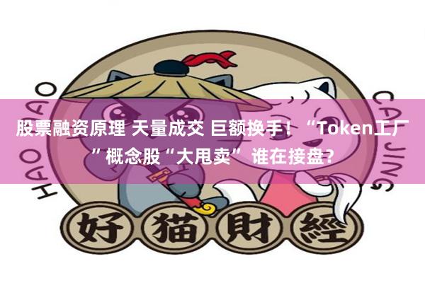 股票融资原理 天量成交 巨额换手!“Token工厂”概念股“大甩卖” 谁在接盘?
