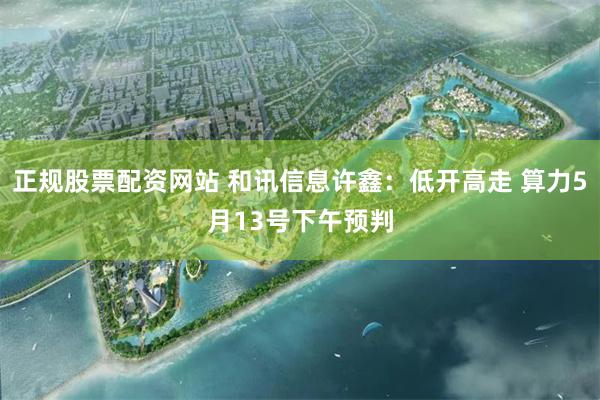 正规股票配资网站 和讯信息许鑫：低开高走 算力5月13号下午预判